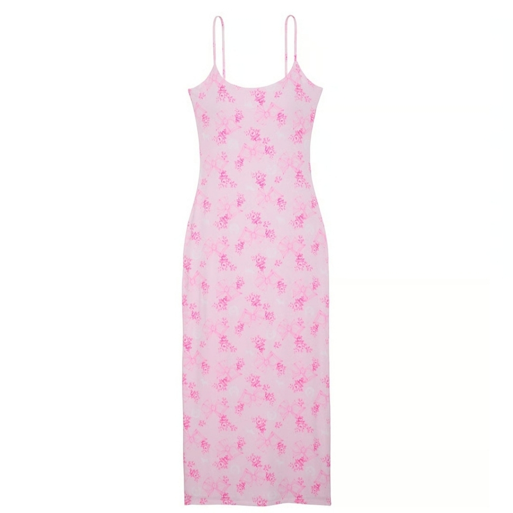 Floral Pink Slip Dress New Original